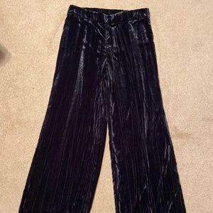 SOFT SURROUNDINGS Wide Leg Black Velvet Pants